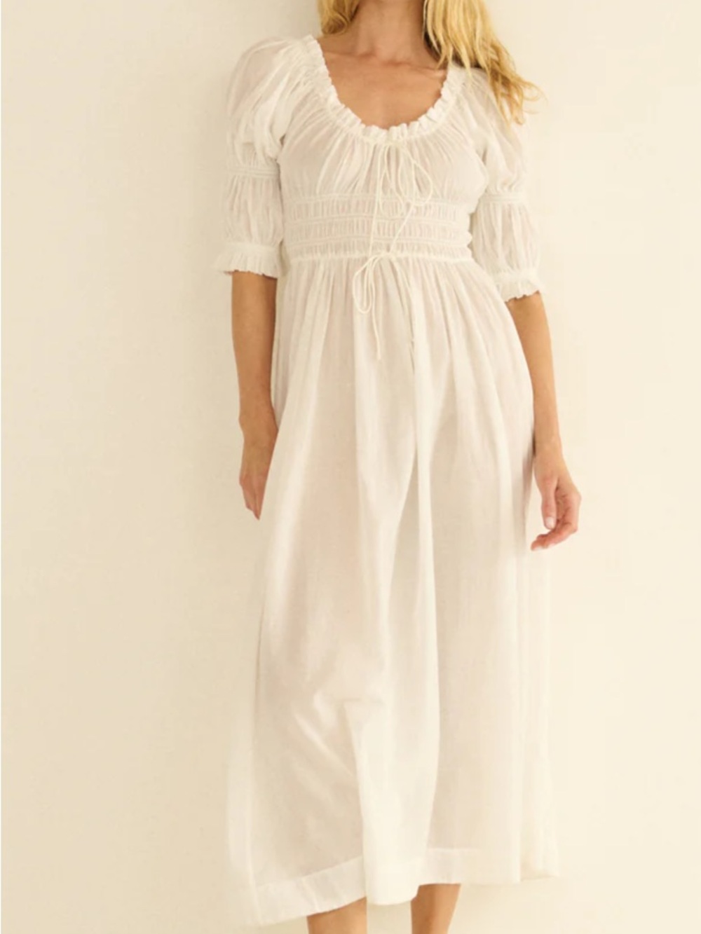 Doen White Ischia Dress in Salt